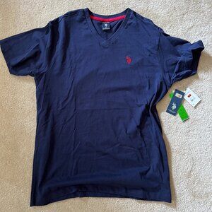 U.S. Polo Assn. Men's V-Neck Polo Shirt, Size Medium,